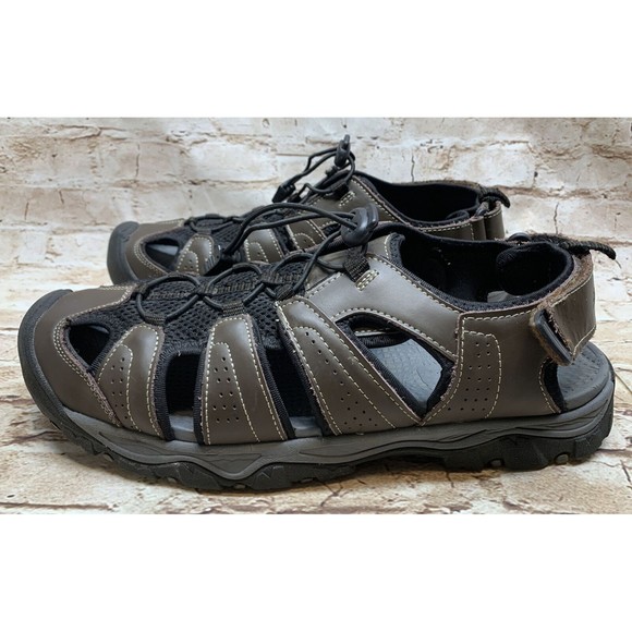 Eddie Bauer Mens Stewart Fisherman Sport Sandal Brown Closed Toe Hiking Shoe~12M - Picture 3 of 12